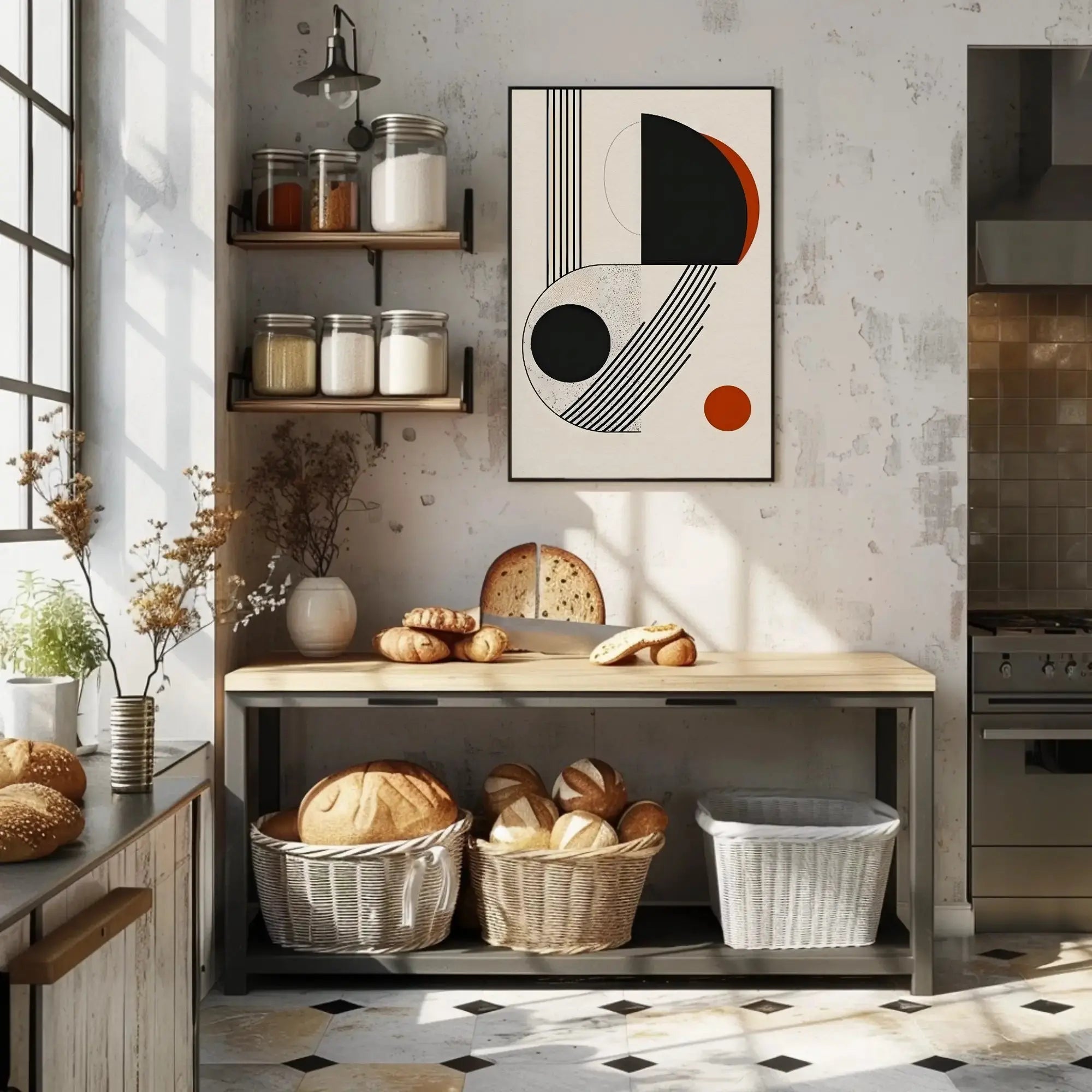 Geometric Harmony Bauhaus Inspired Abstract Artistic Poster PosterGoat