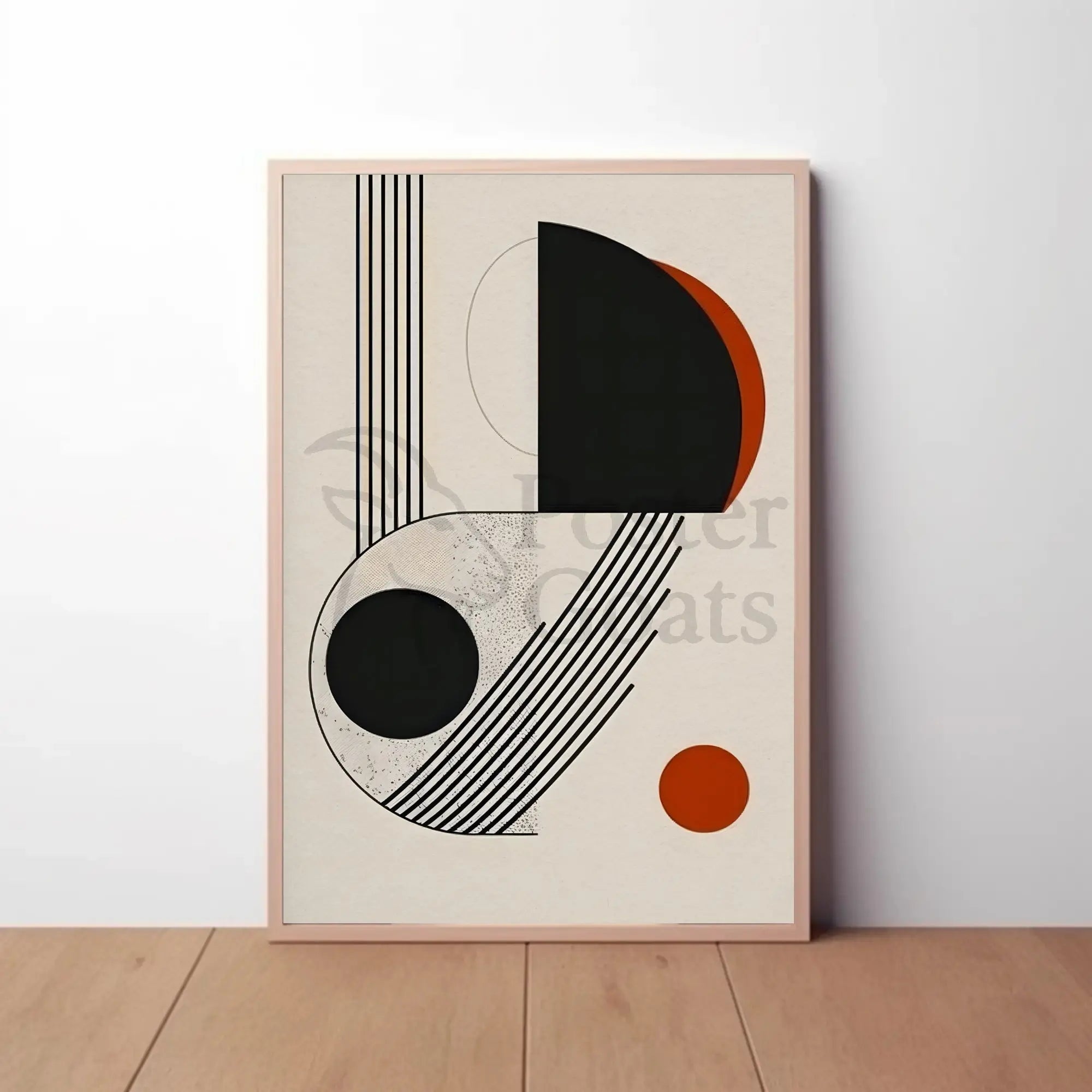 Geometric Harmony Bauhaus Inspired Abstract Artistic Poster PosterGoat