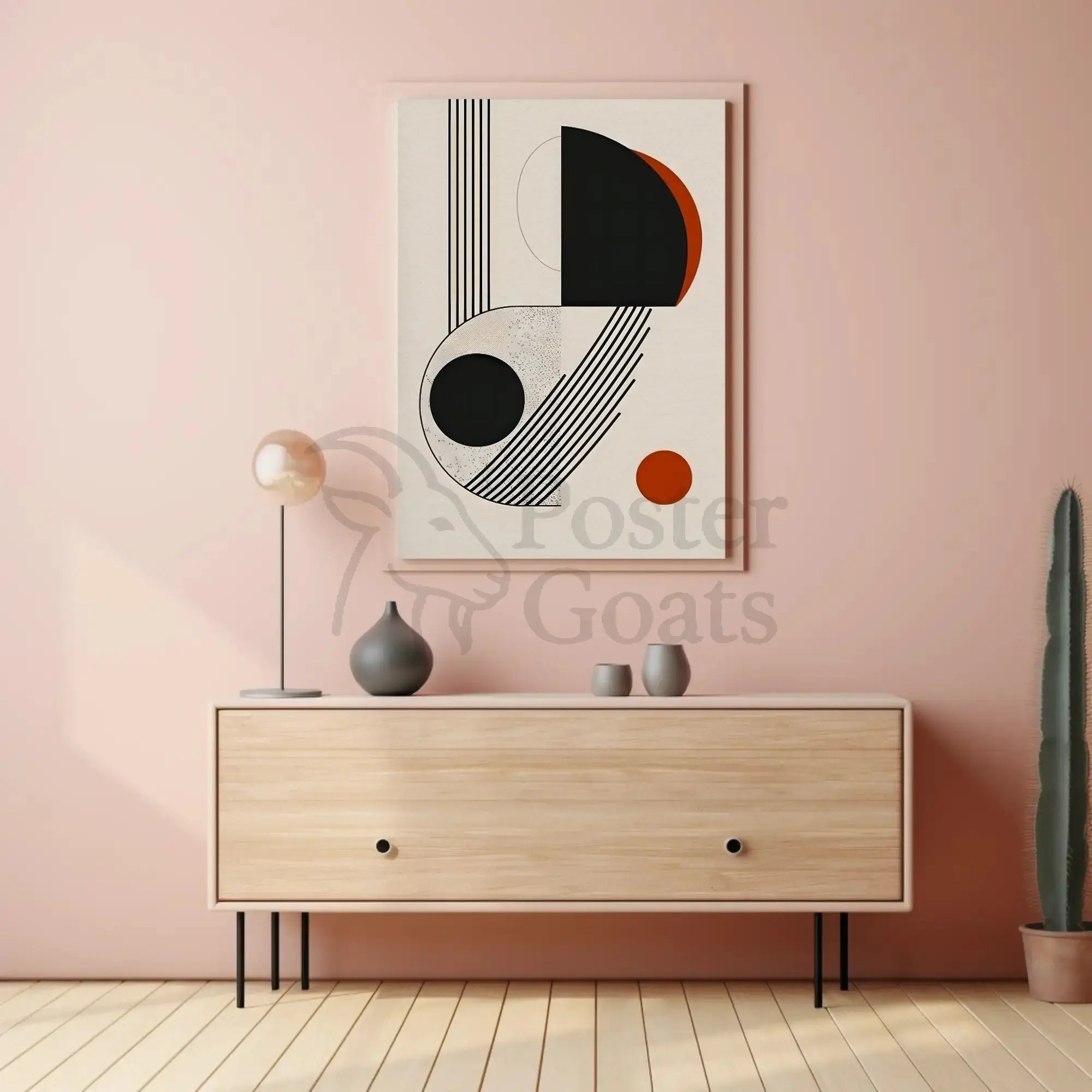 Geometric Harmony Bauhaus Inspired Abstract Artistic Poster PosterGoat