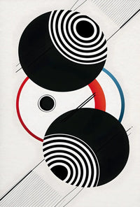 Geometric Sound Waves Modern Abstract Artistic Poster PosterGoat