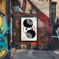 Geometric Sound Waves Modern Abstract Artistic Poster PosterGoat