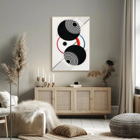 Geometric Sound Waves Modern Abstract Artistic Poster PosterGoat