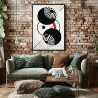 Geometric Sound Waves Modern Abstract Artistic Poster PosterGoat