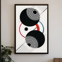 Geometric Sound Waves Modern Abstract Artistic Poster PosterGoat