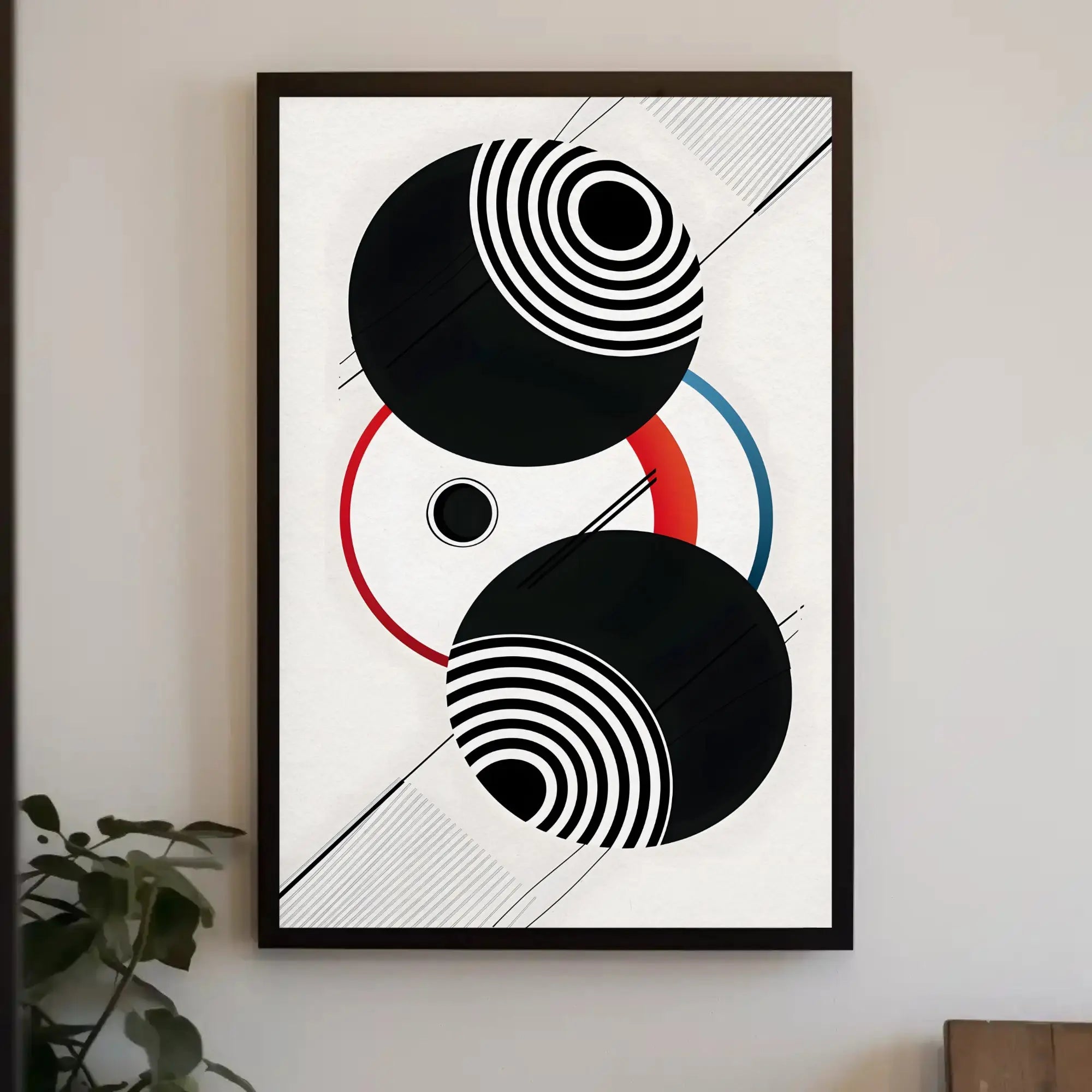Geometric Sound Waves Modern Abstract Artistic Poster PosterGoat