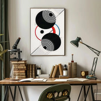 Geometric Sound Waves Modern Abstract Artistic Poster PosterGoat