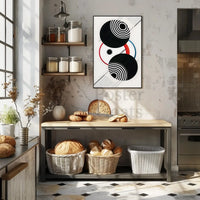 Geometric Sound Waves Modern Abstract Artistic Poster PosterGoat