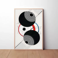 Geometric Sound Waves Modern Abstract Artistic Poster PosterGoat