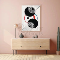 Geometric Sound Waves Modern Abstract Artistic Poster PosterGoat
