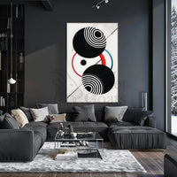 Geometric Sound Waves Modern Abstract Artistic Poster PosterGoat