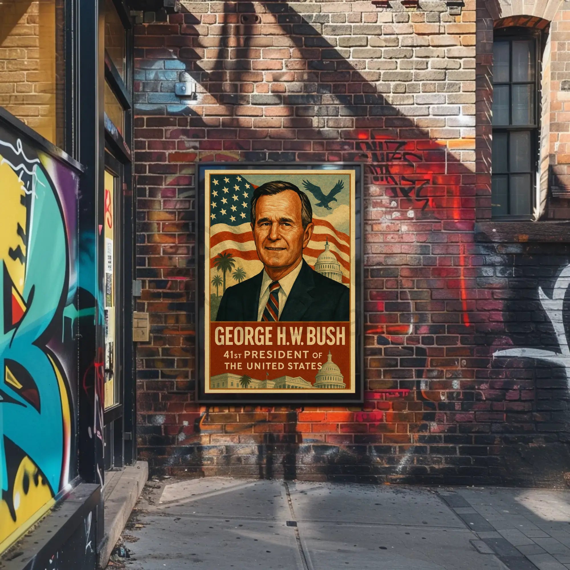 George H.W. Bush American Patriotism Poster PosterGoat