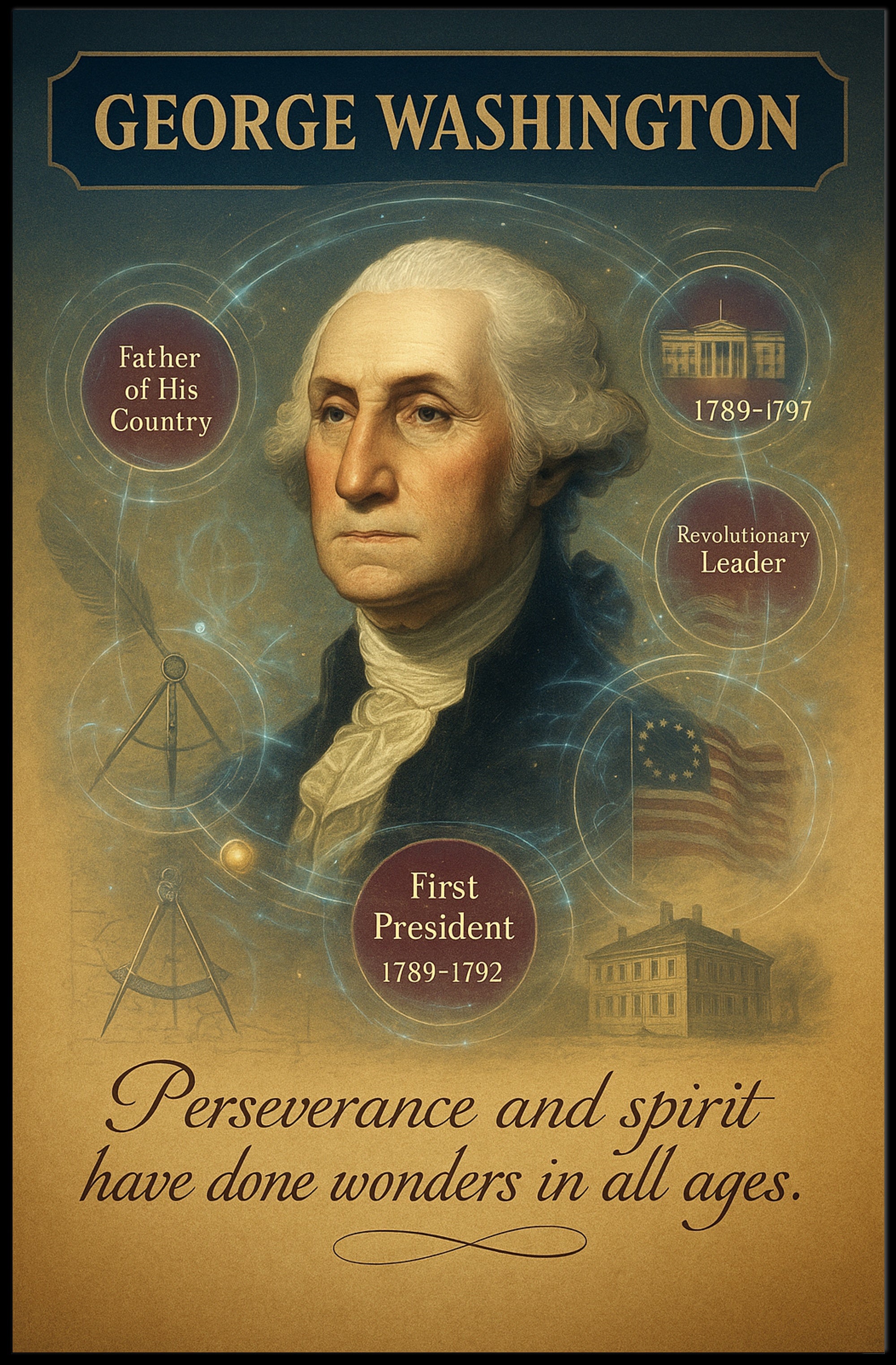 George Washington 1st President Poster PosterGoat