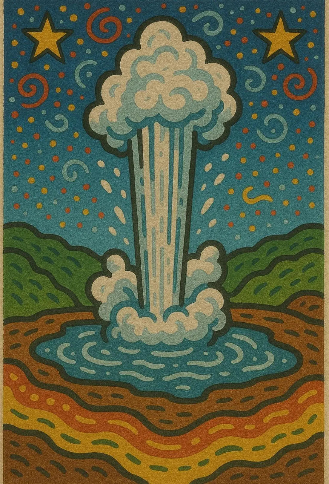 Geyser Eruption in Wonderland National Park Poster PosterGoat