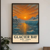 Glacier Bay Alaska Sunset National Park Poster PosterGoat