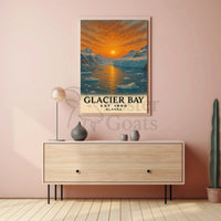 Glacier Bay Alaska Sunset National Park Poster PosterGoat