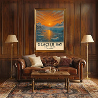 Glacier Bay Alaska Sunset National Park Poster PosterGoat