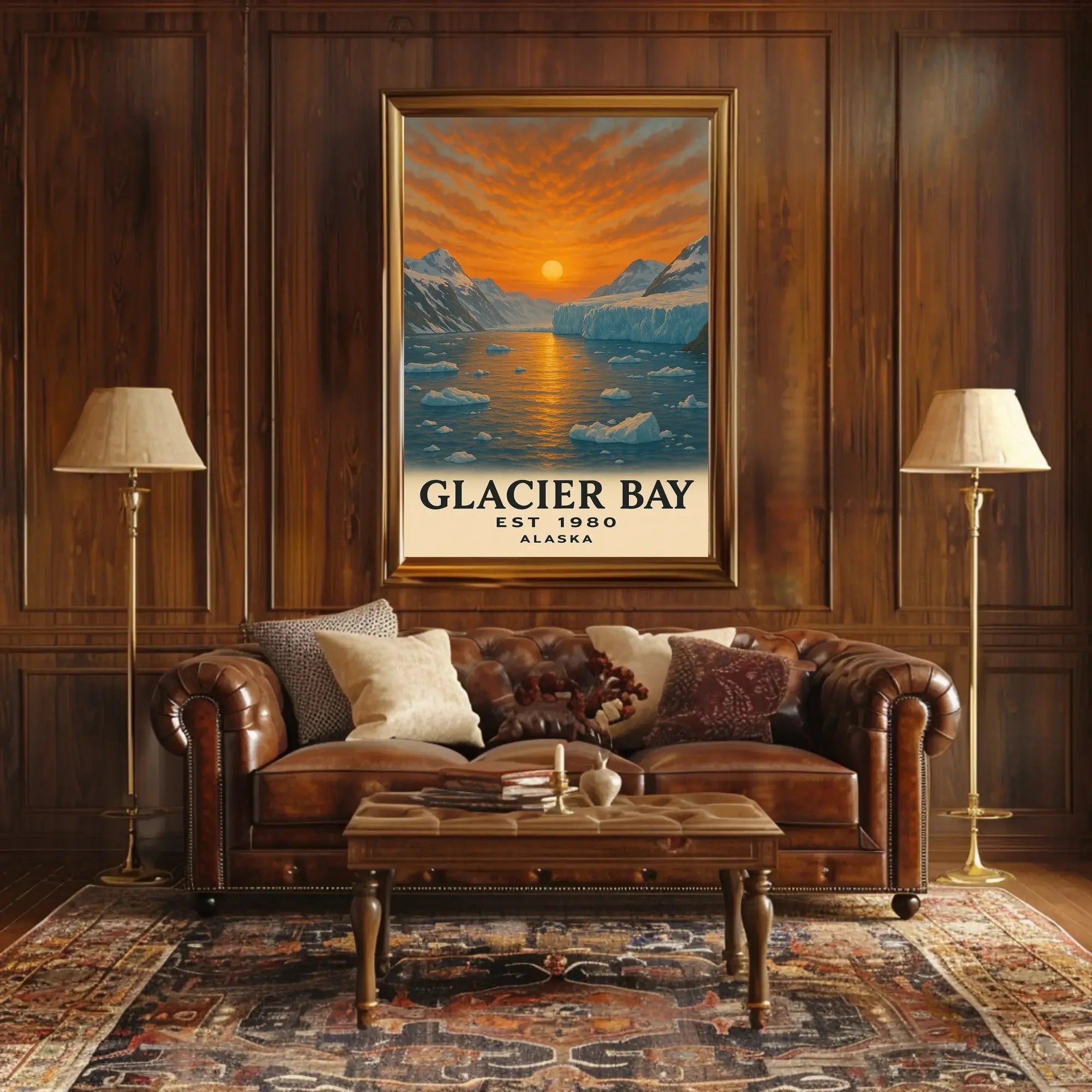 Glacier Bay Alaska Sunset National Park Poster PosterGoat