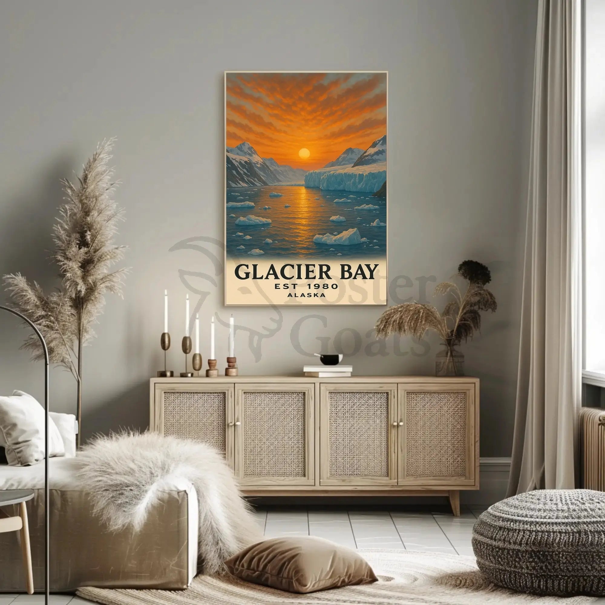 Glacier Bay Alaska Sunset National Park Poster PosterGoat