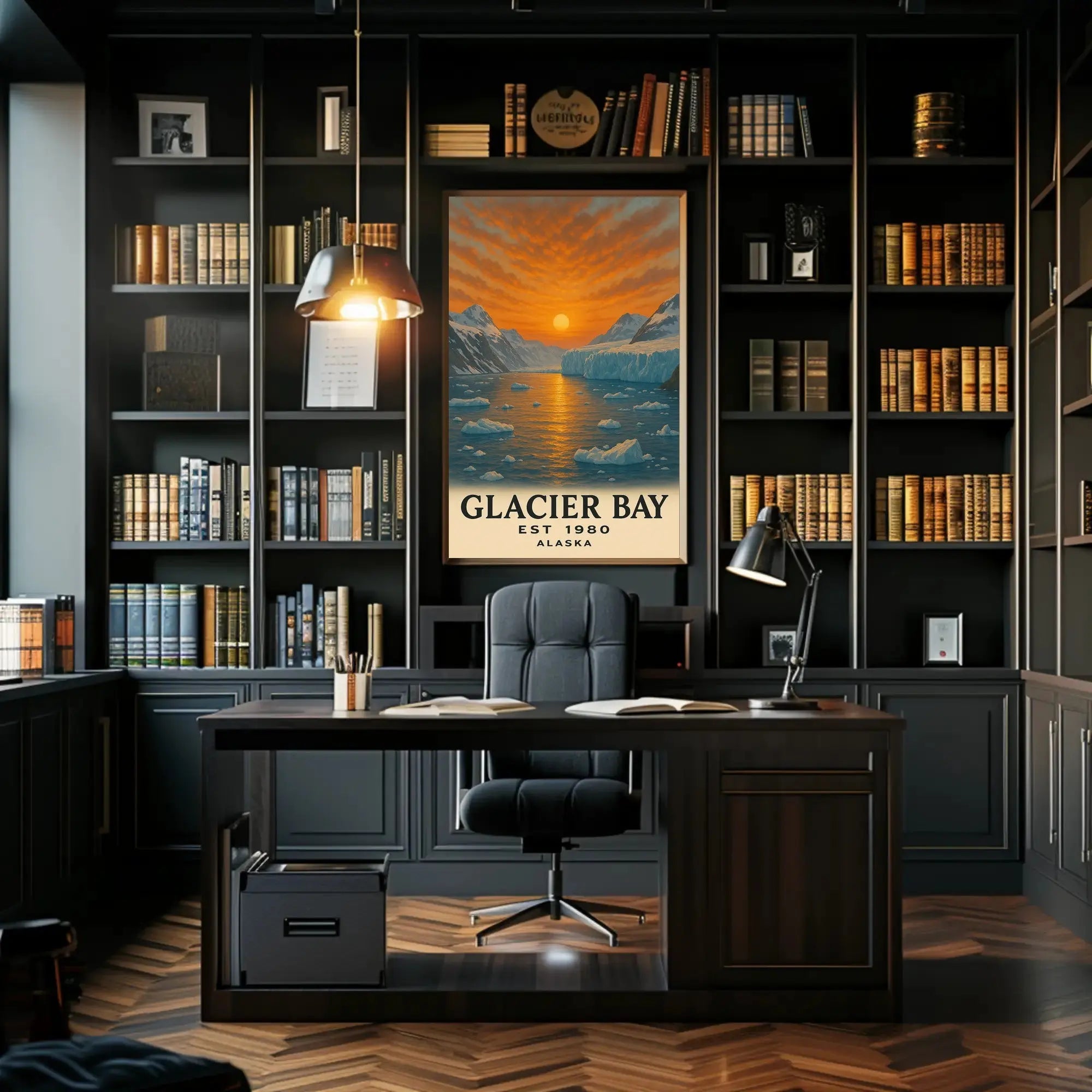 Glacier Bay Alaska Sunset National Park Poster PosterGoat