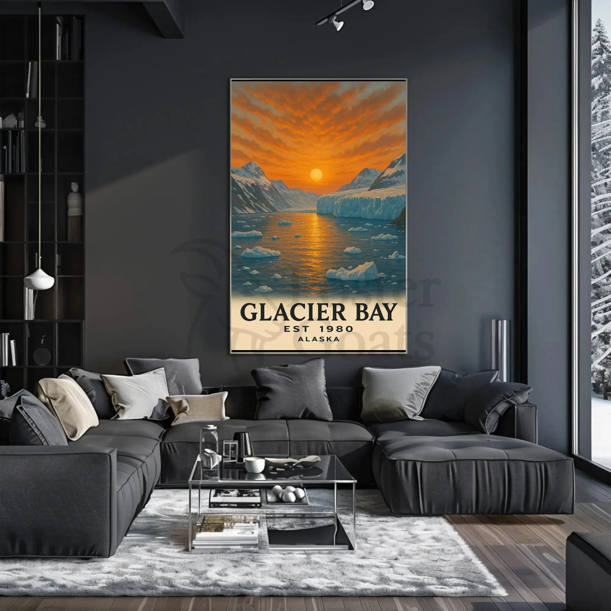 Glacier Bay Alaska Sunset National Park Poster PosterGoat