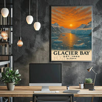 Glacier Bay Alaska Sunset National Park Poster PosterGoat