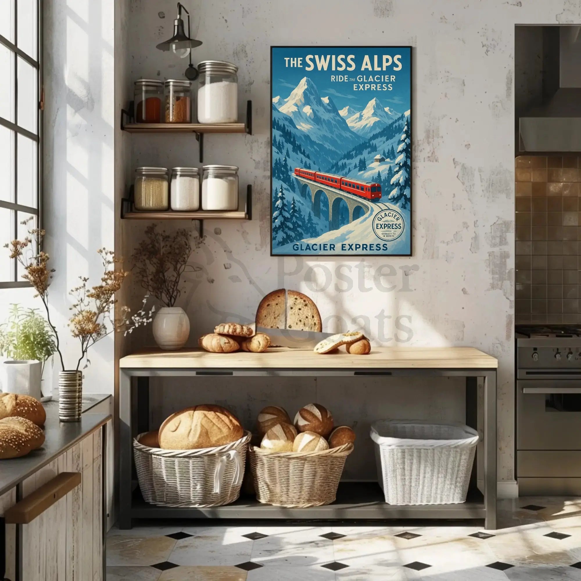 Glacier Express Scenic Swiss Travel Adventure Poster PosterGoat