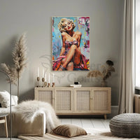 Glamorous Pop Art Woman in Vintage Style Poster PosterGoat