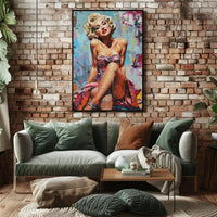 Glamorous Pop Art Woman in Vintage Style Poster PosterGoat