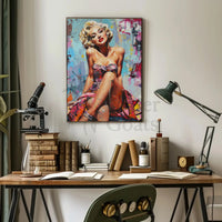 Glamorous Pop Art Woman in Vintage Style Poster PosterGoat