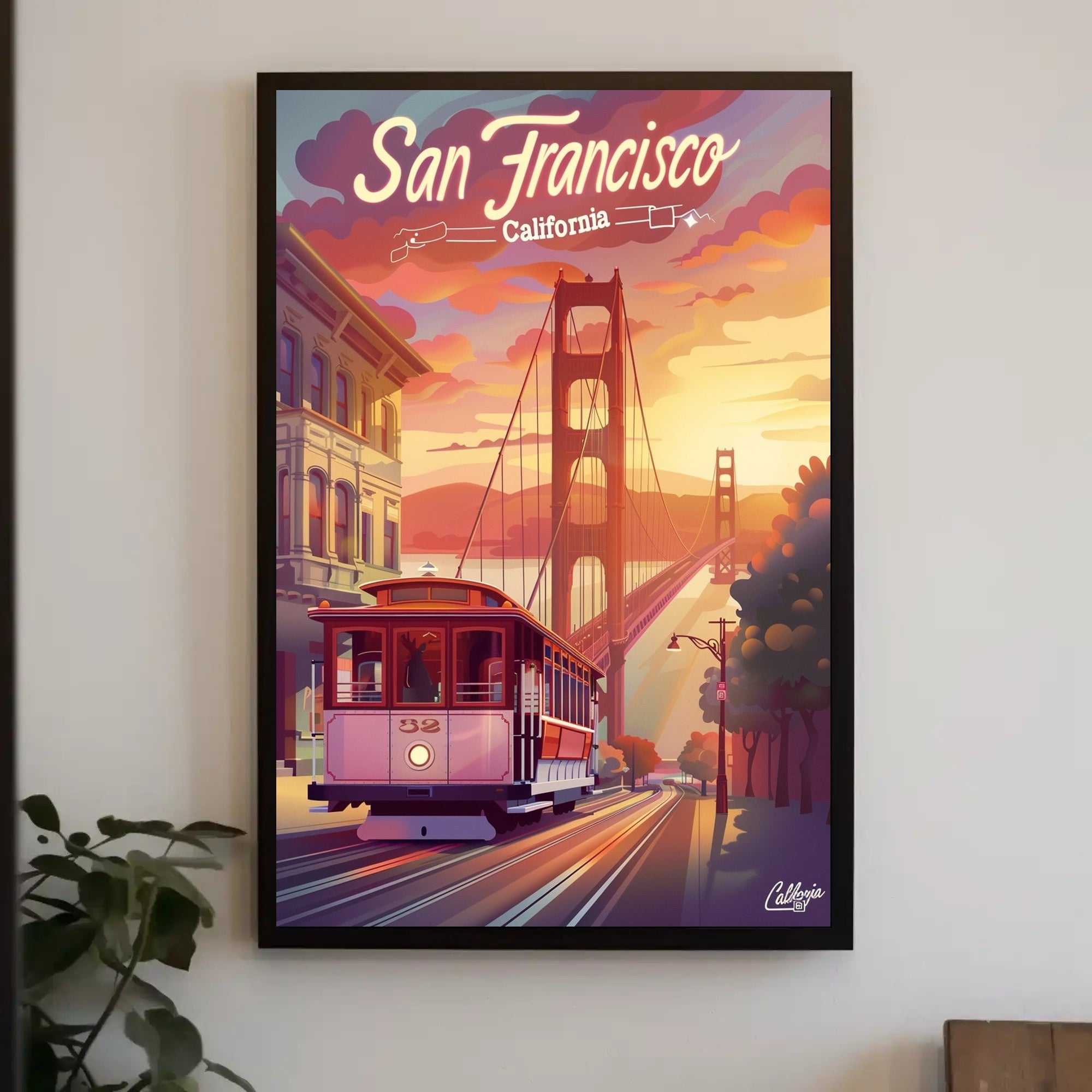 Golden Gate Bridge Vintage San Francisco Travel Poster PosterGoat