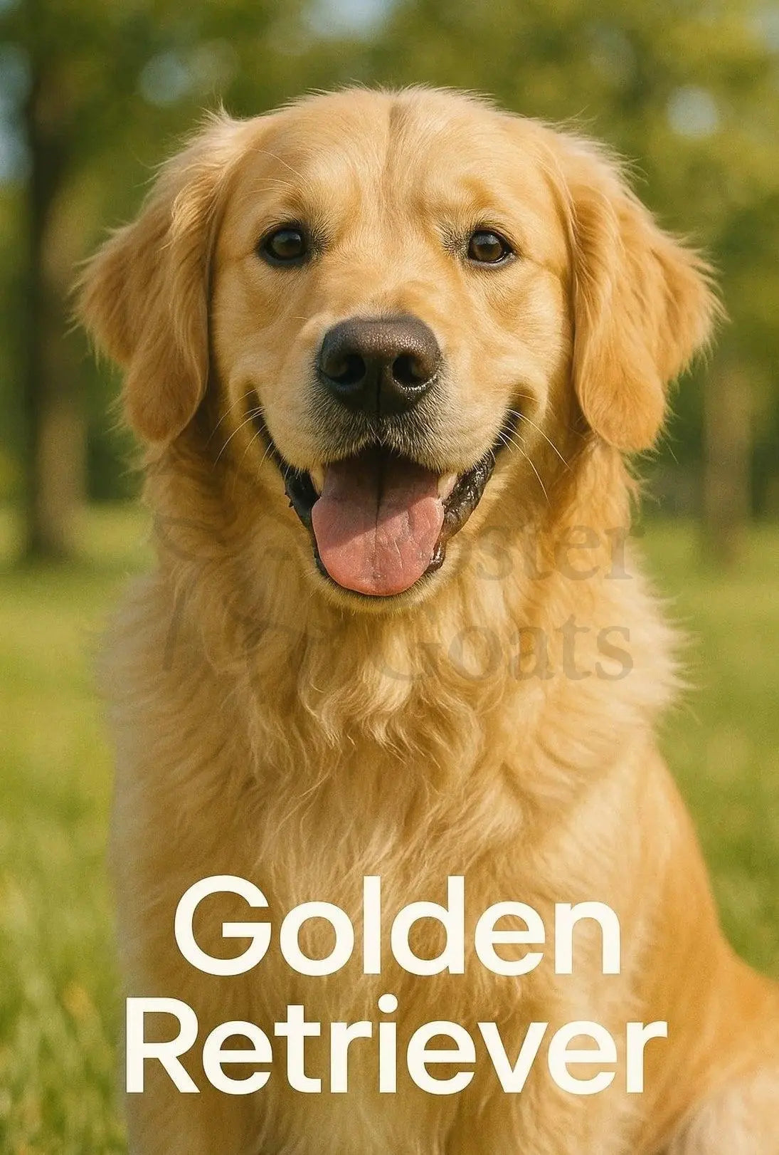 Golden Retriever Paws and Parks Dog Breed Poster PosterGoat