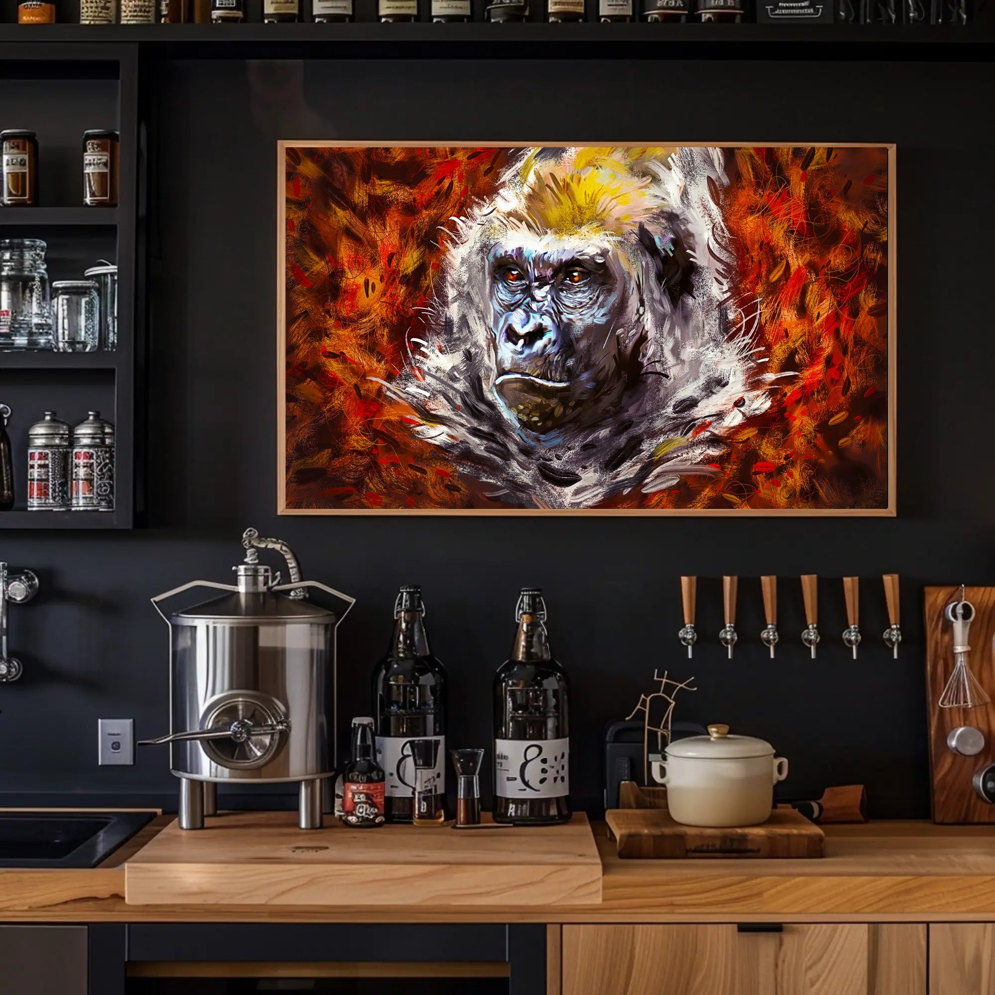 Gorilla Strength Vibrant Colors Wildlife Animal Poster PosterGoat