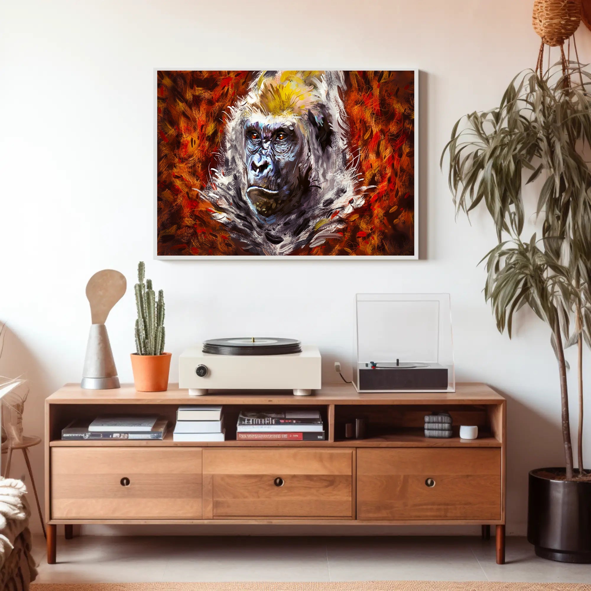 Gorilla Strength Vibrant Colors Wildlife Animal Poster PosterGoat