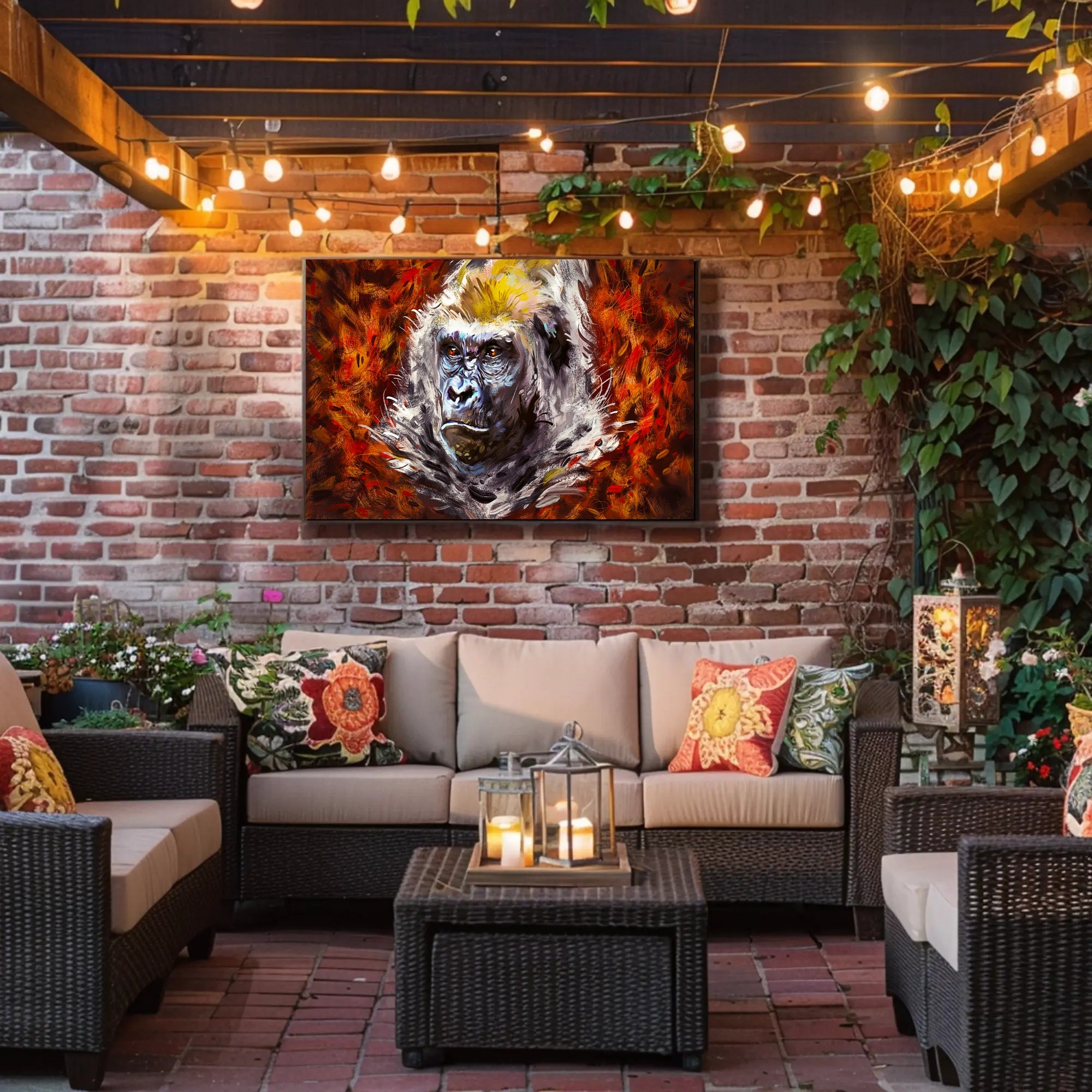 Gorilla Strength Vibrant Colors Wildlife Animal Poster PosterGoat