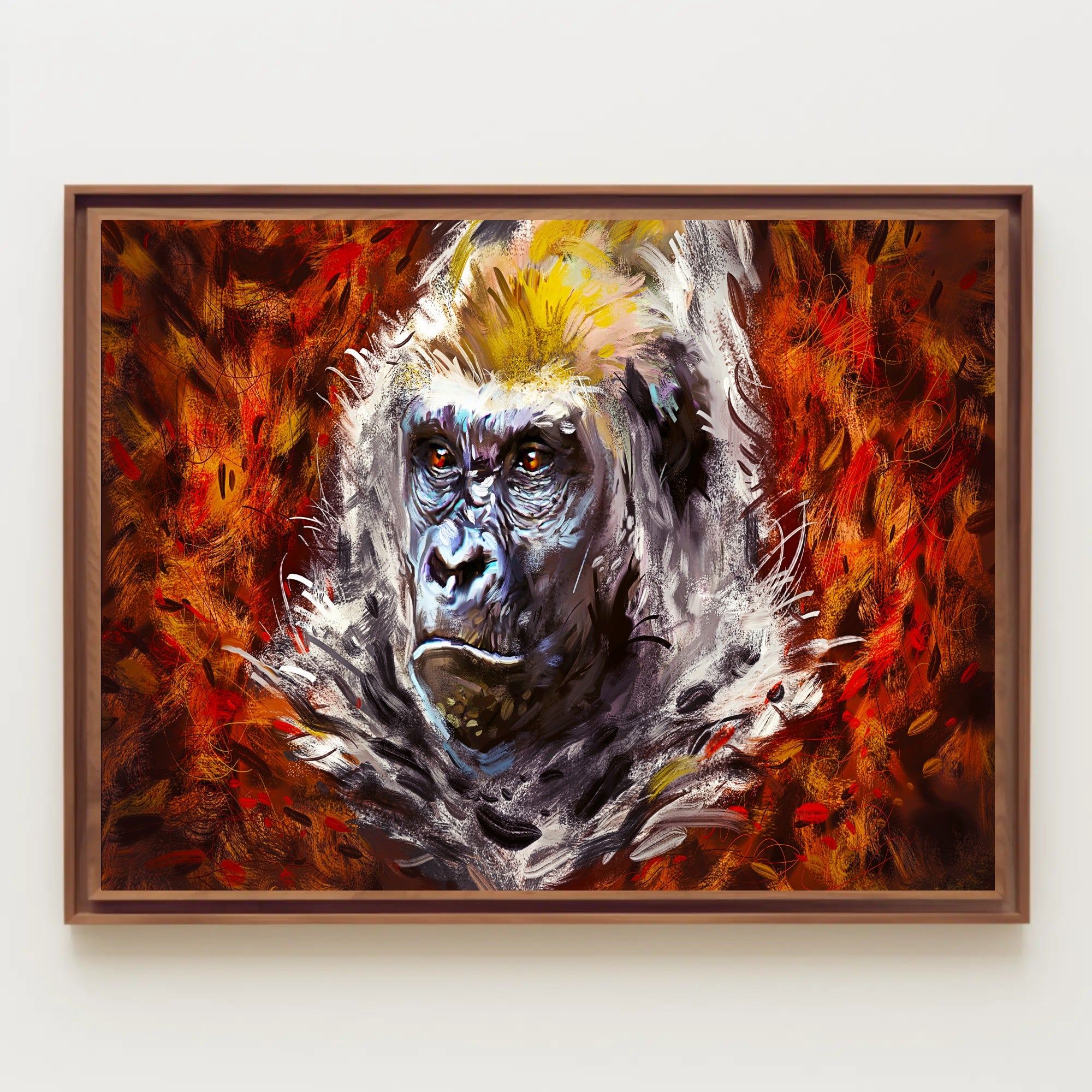 Gorilla Strength Vibrant Colors Wildlife Animal Poster PosterGoat