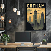 Gotham City Art Deco Skyline Pop Culture Poster PosterGoat