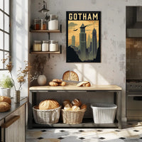 Gotham City Art Deco Skyline Pop Culture Poster PosterGoat