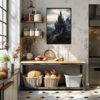 Gothic Castle on Rocky Landscape Artistic Poster PosterGoat