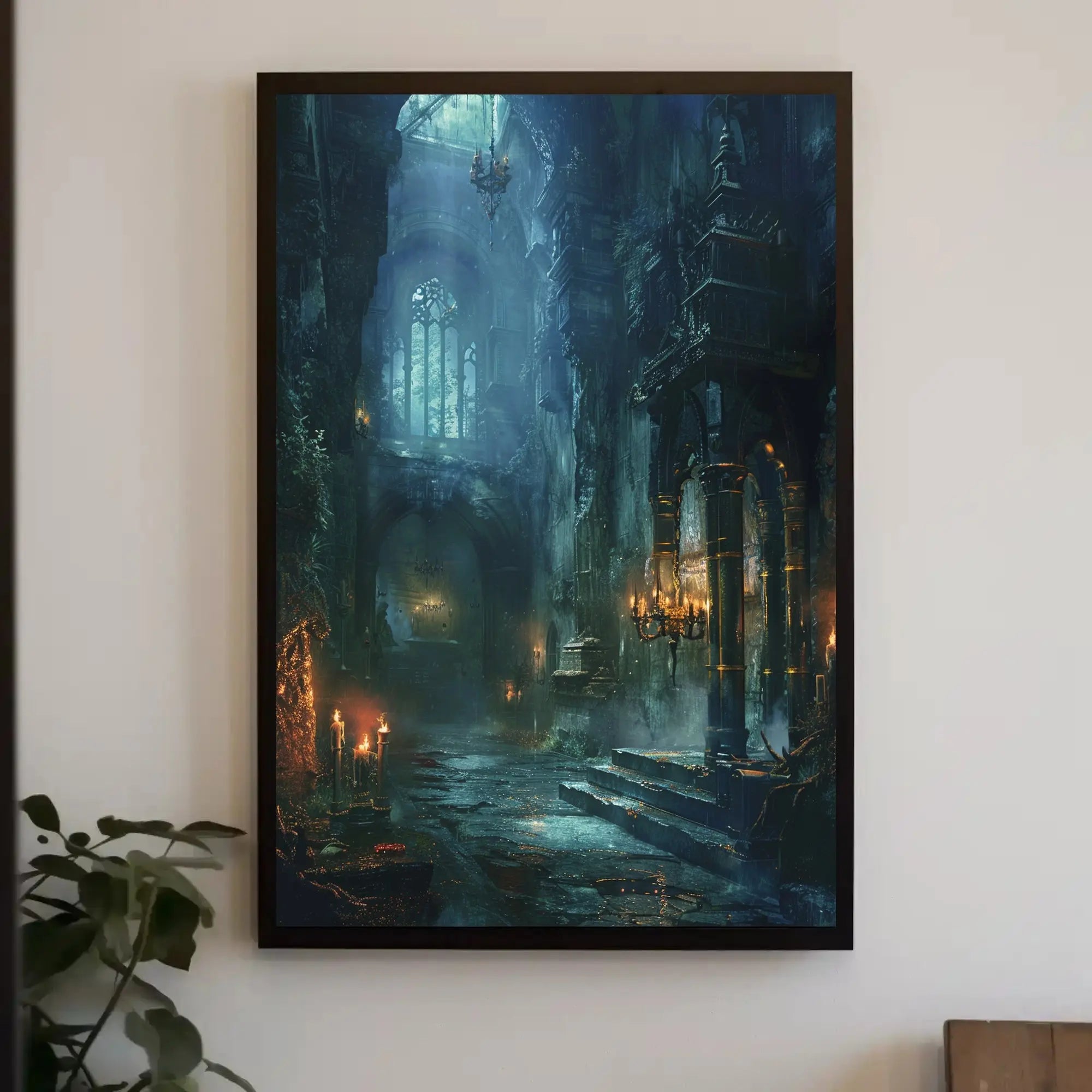 Gothic Fantasy Castle Interior Art - Abstract Poster PosterGoat
