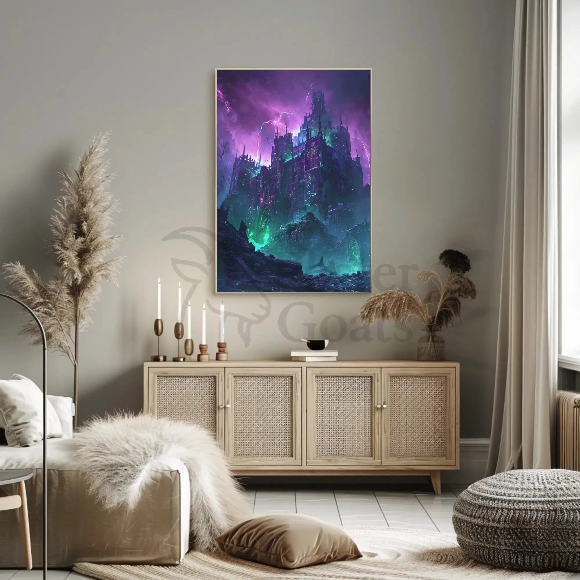 Gothic Fantasy Castle Stormy Landscape Artistic Poster PosterGoat