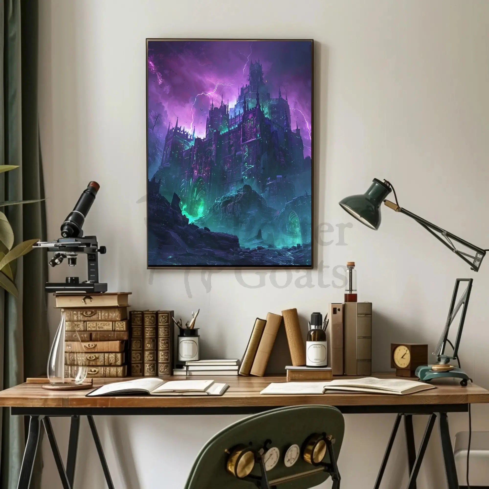 Gothic Fantasy Castle Stormy Landscape Artistic Poster PosterGoat