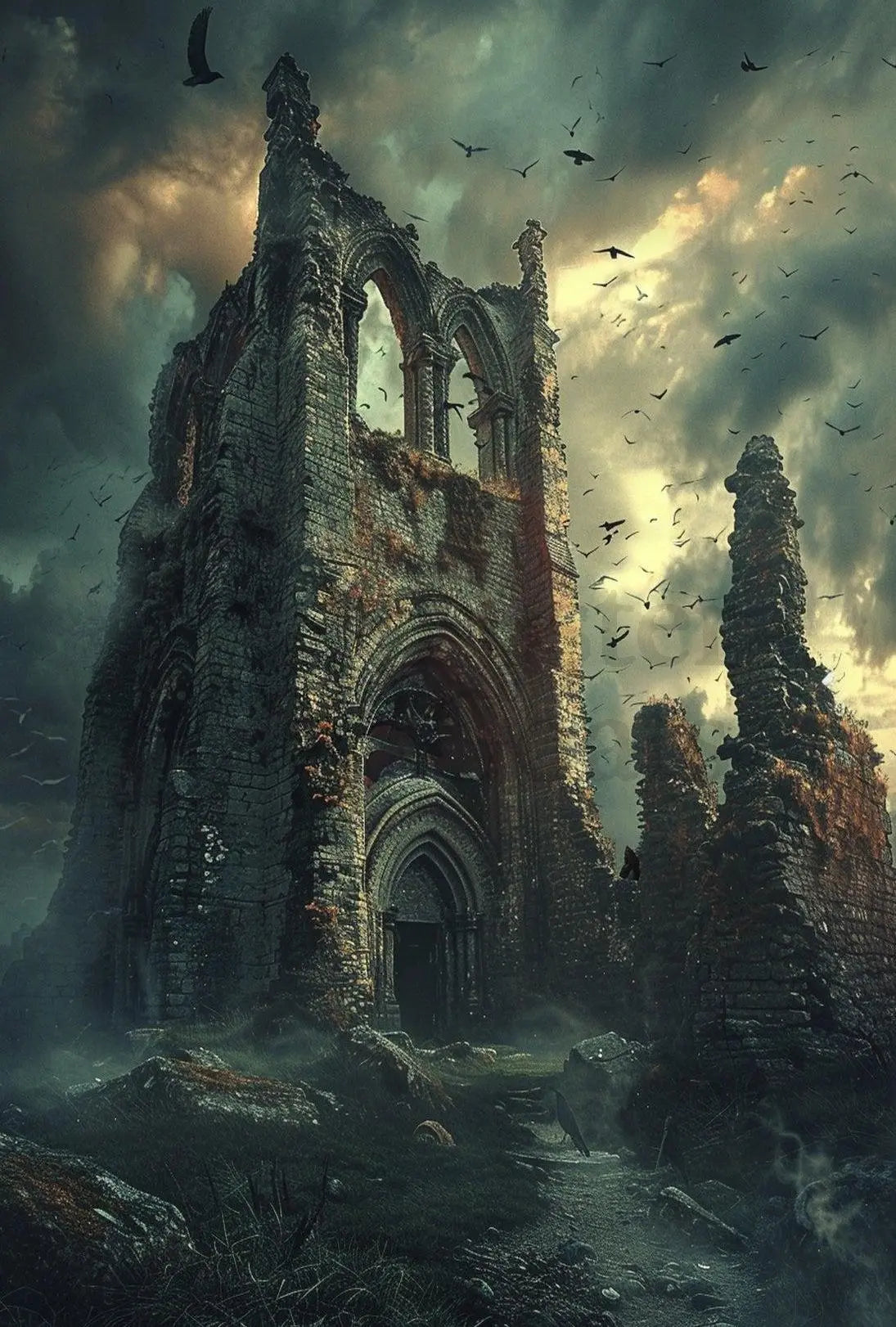 Gothic Ruins in Mystery and Decay Cultural or Heritage Poster PosterGoat