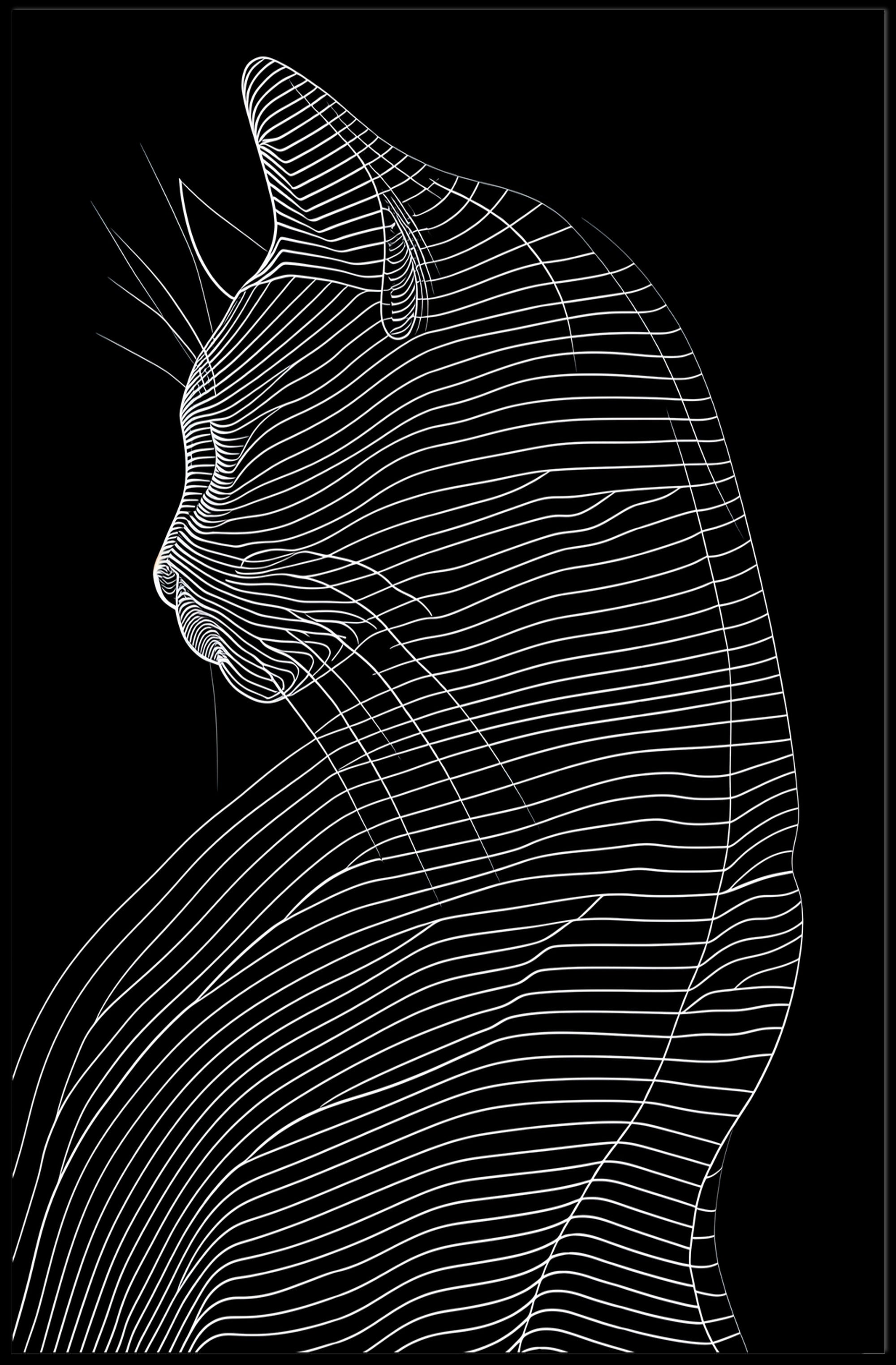 Graceful Cat Line Art Minimalist Animal Poster PosterGoat