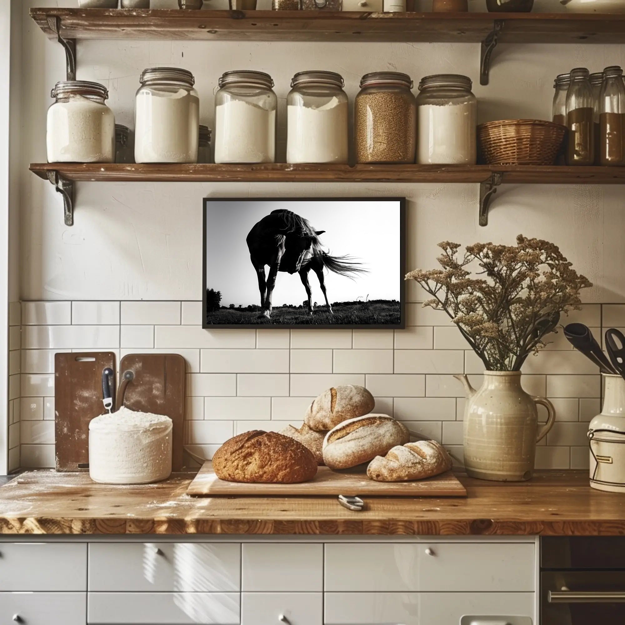 Graceful Horse in Motion Art: An Elegant Animal Poster PosterGoat