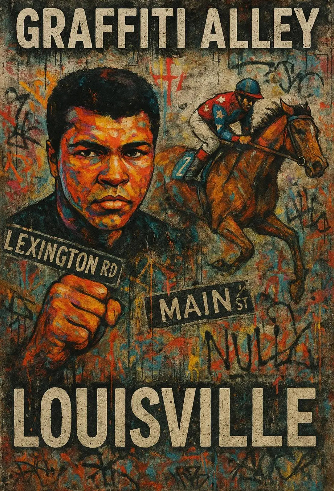 Graffiti Alley: Dynamic Louisville Street Art Sports Poster PosterGoat