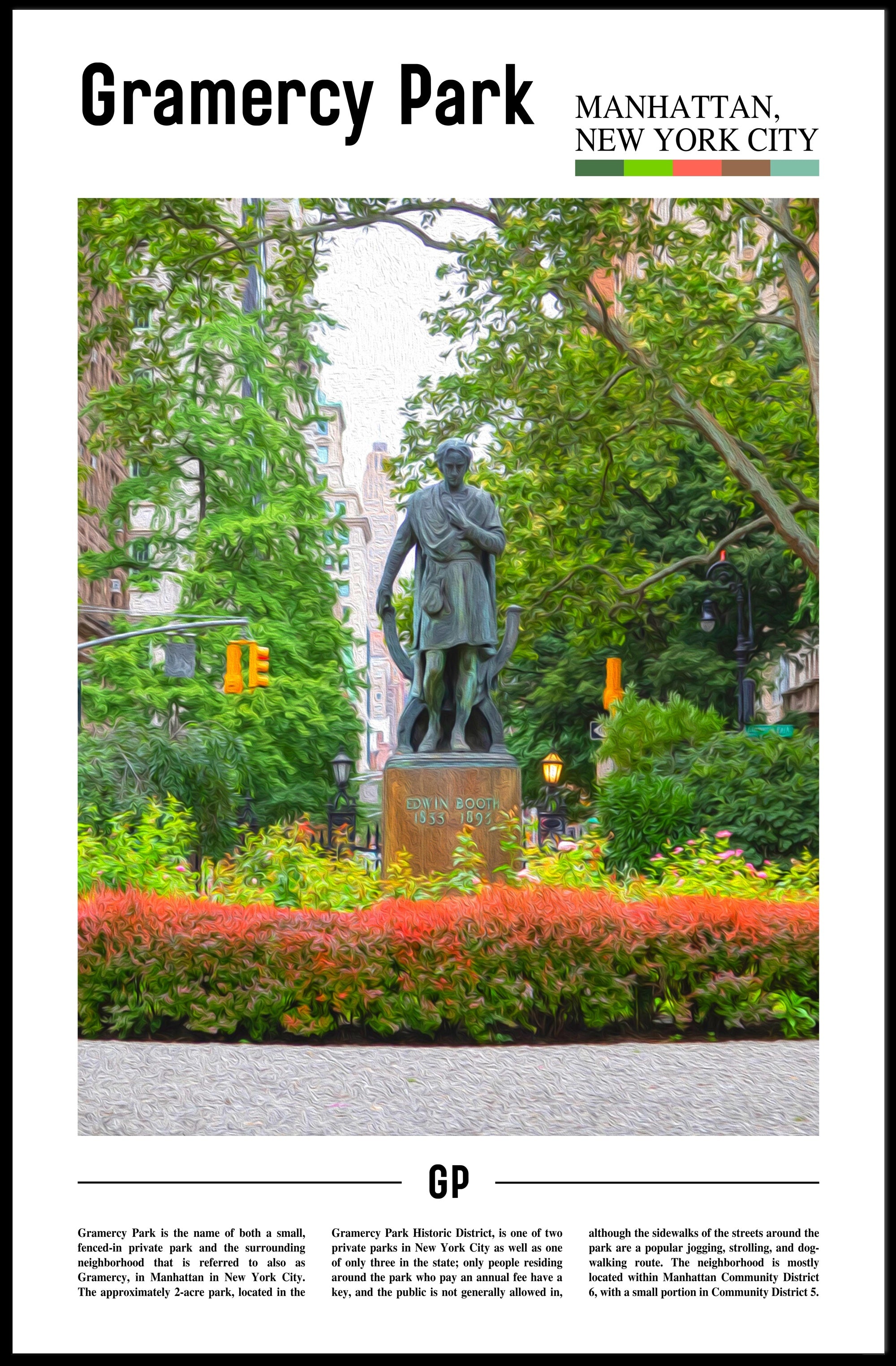 Gramercy Park Historical View Manhattan Travel Poster PosterGoat