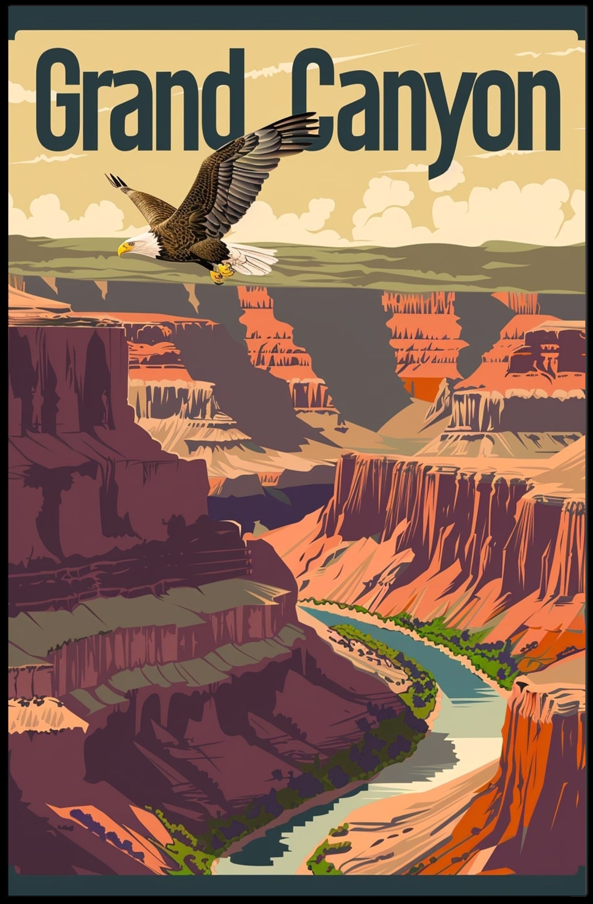 Grand Canyon Adventure Vintage Travel Poster PosterGoat