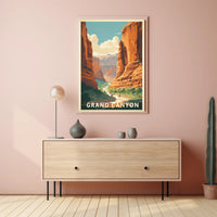 Grand Canyon Mid-Century National Park Poster PosterGoat