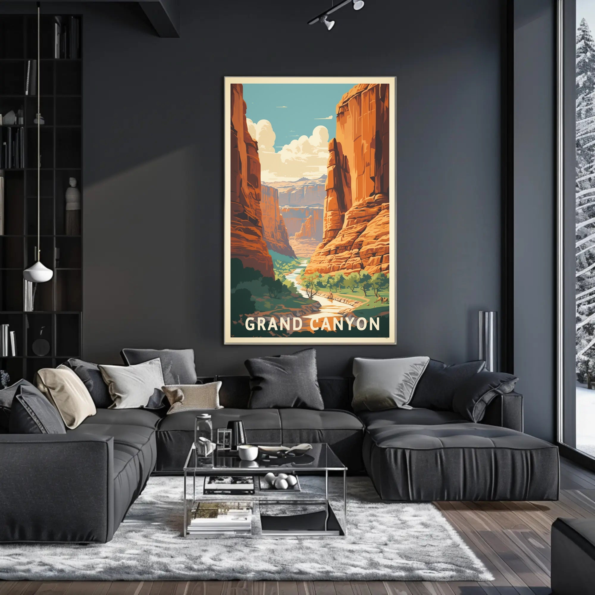 Grand Canyon Mid-Century National Park Poster PosterGoat