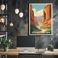 Grand Canyon Mid-Century National Park Poster PosterGoat